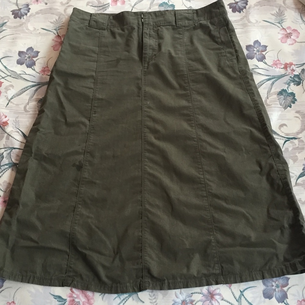 Khaki Maxi skirt.